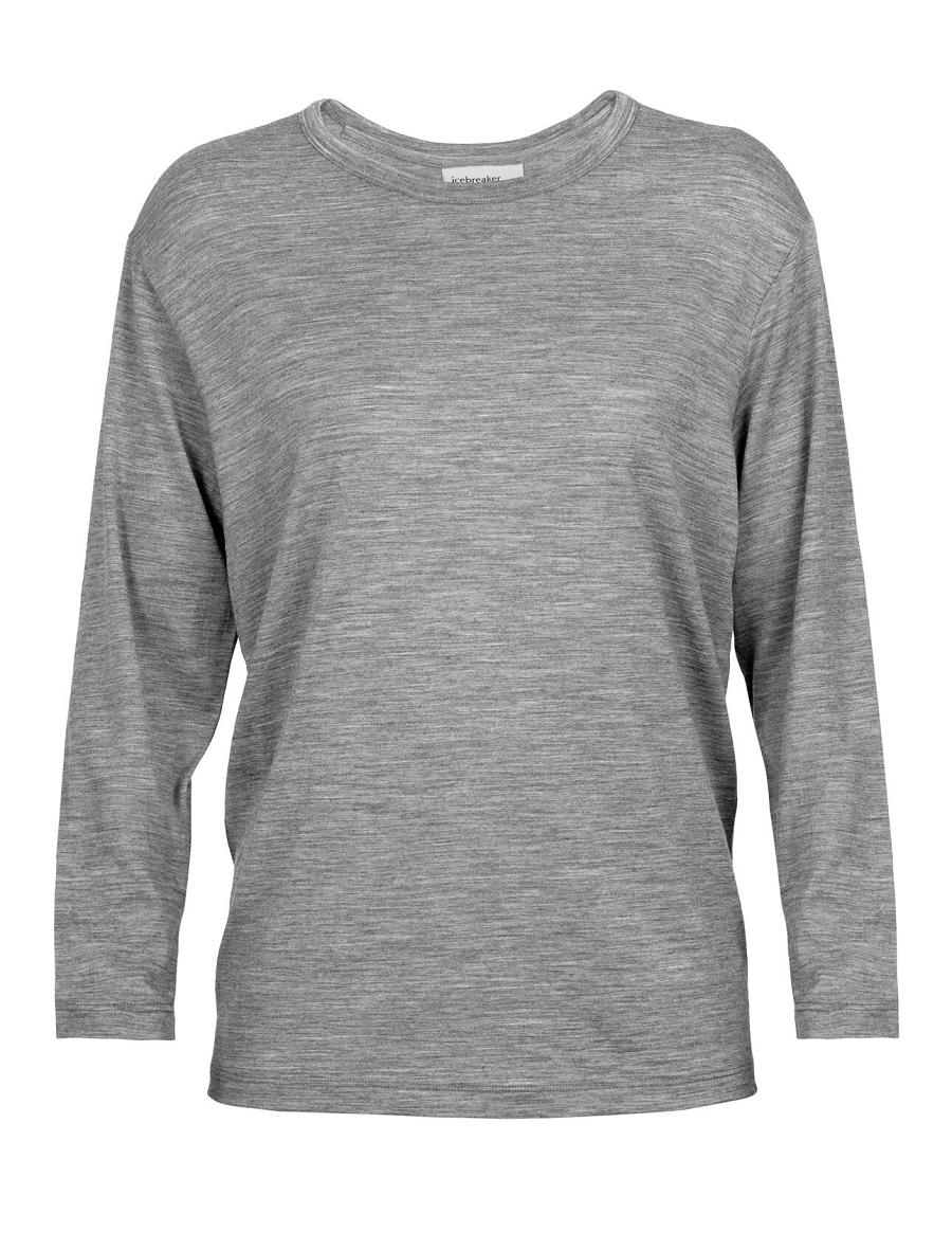 Icebreaker Merino Granary T-Shirt Naisten Long Sleeve Harmaat | FI 1638HAPK